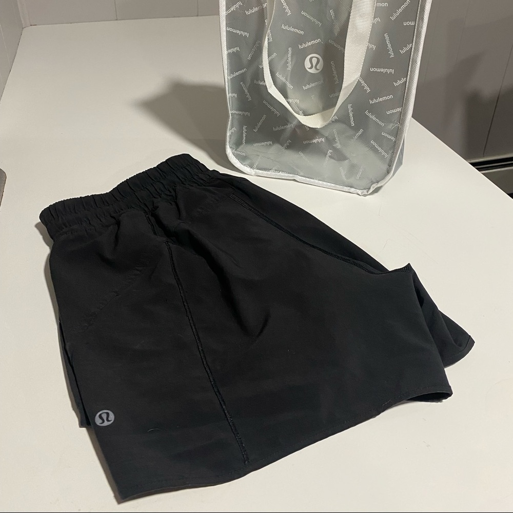Track that 5” lululemon shorts. Size 10